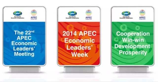 印有2014年APEC峰會的燈箱