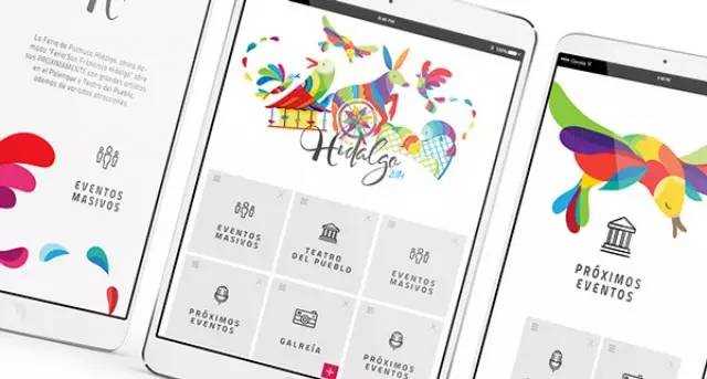 2014墨西哥Feria Hidalgo博览会品牌形象应用在网站、移动终端界面上，通过新媒体渠道为此次活动进行宣传。
